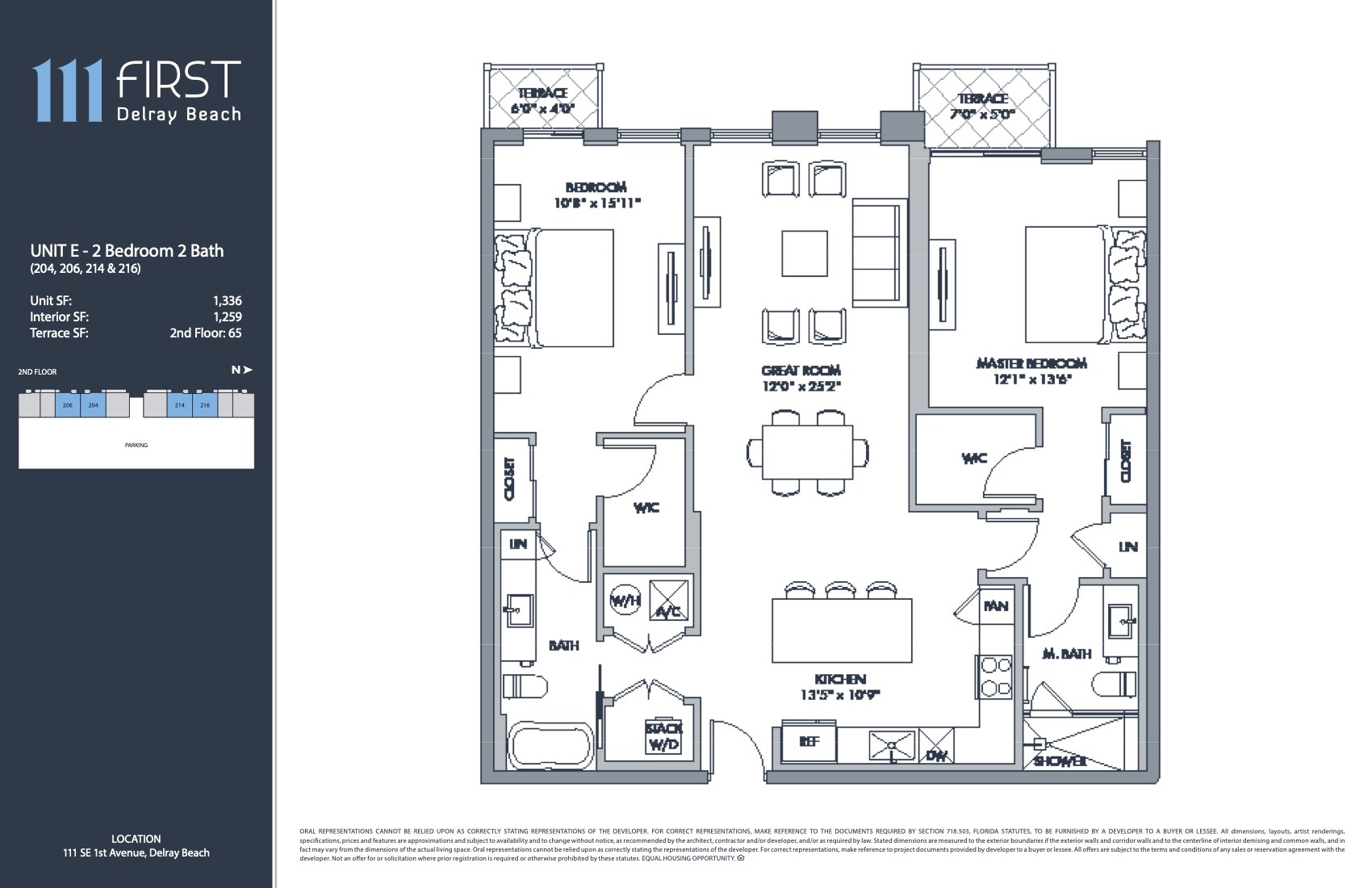 Floor Plan for 111 First Delray Floorplans, Unit E