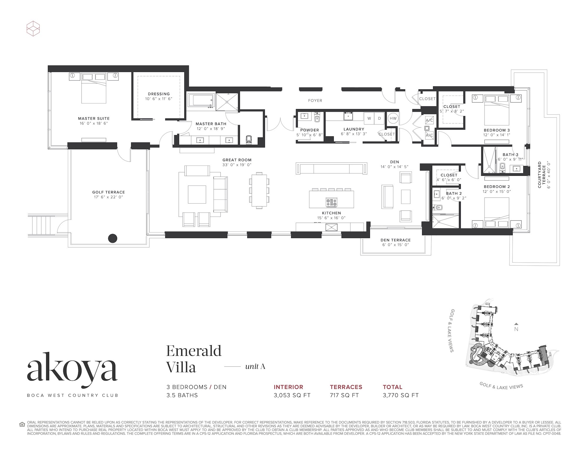 Floor Plan for Akoya Floorplans, Emerald Villa