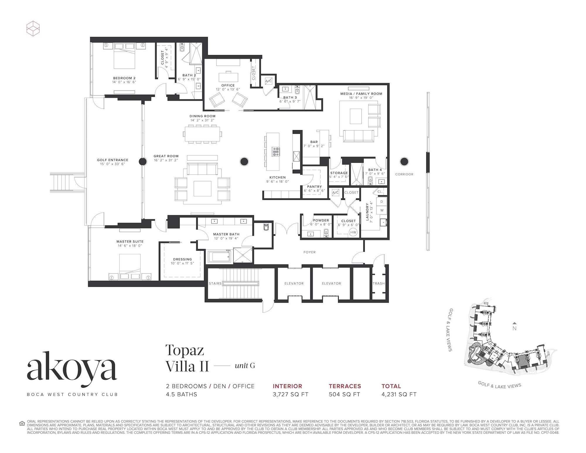 Floor Plan for Akoya Floorplans, Topaz Villa II