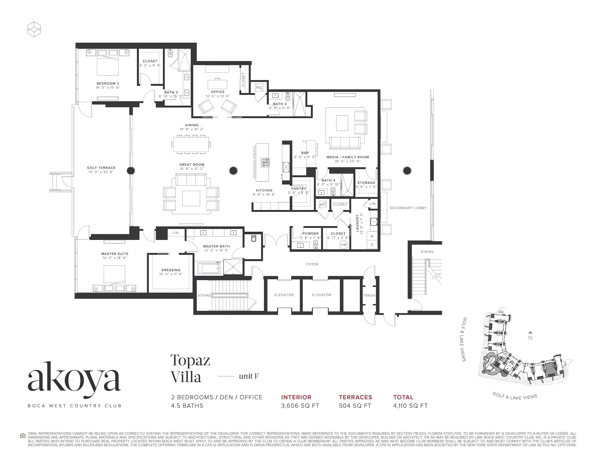 Floor Plan for Akoya Floorplans, Topaz Villa