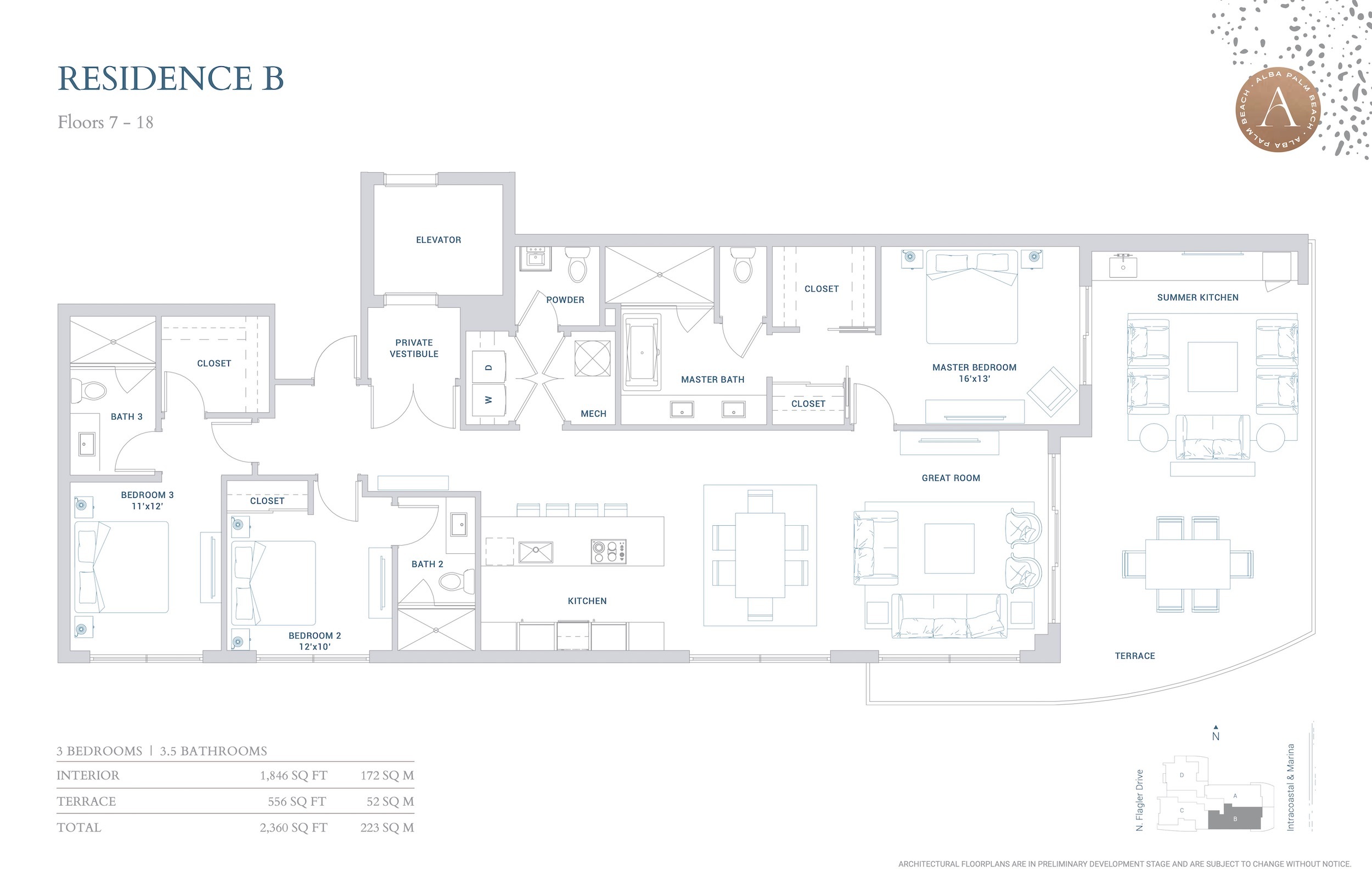 Floor Plan for Alba Floorplans, Residence B