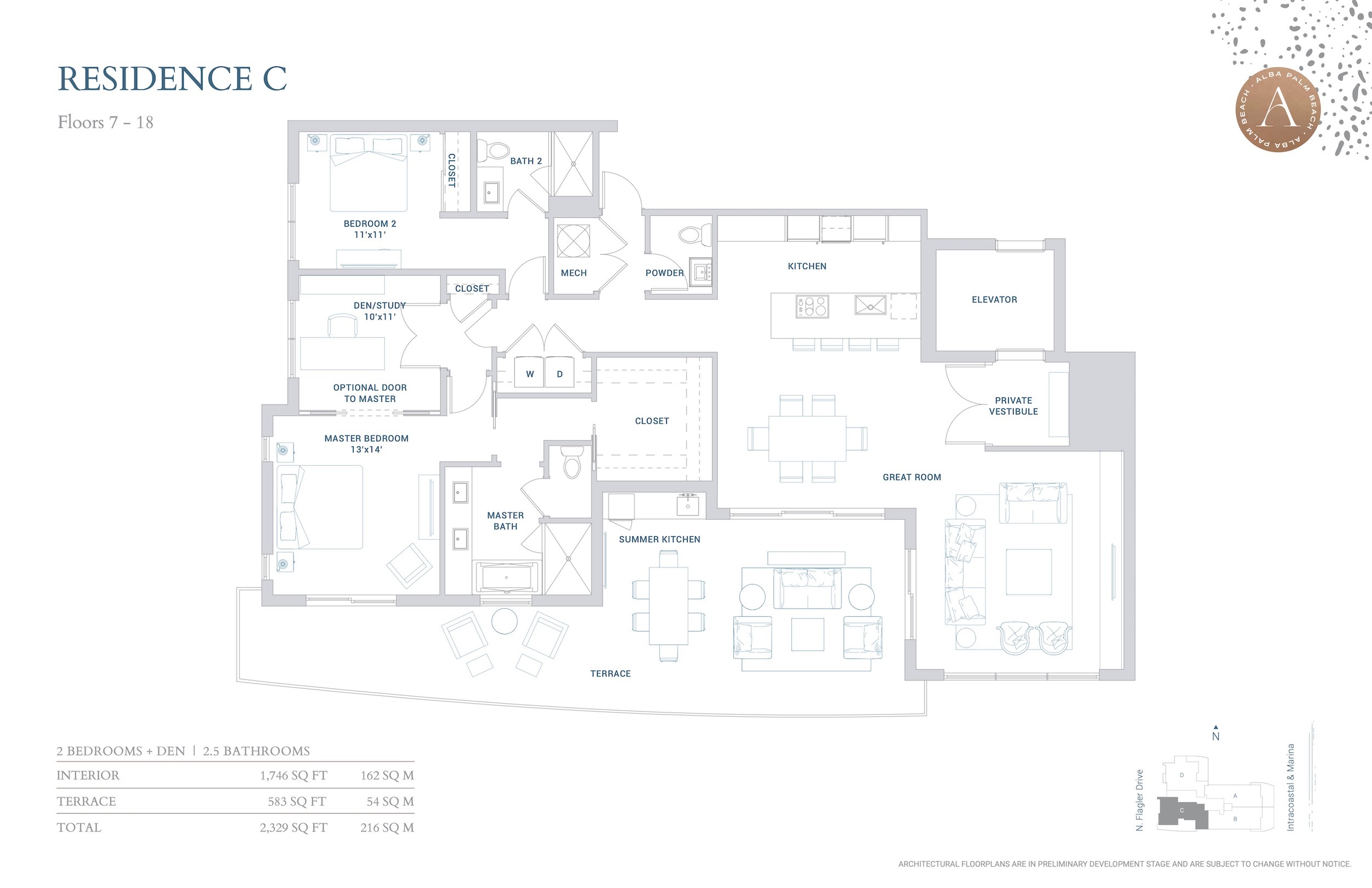 Floor Plan for Alba Floorplans, Residence C