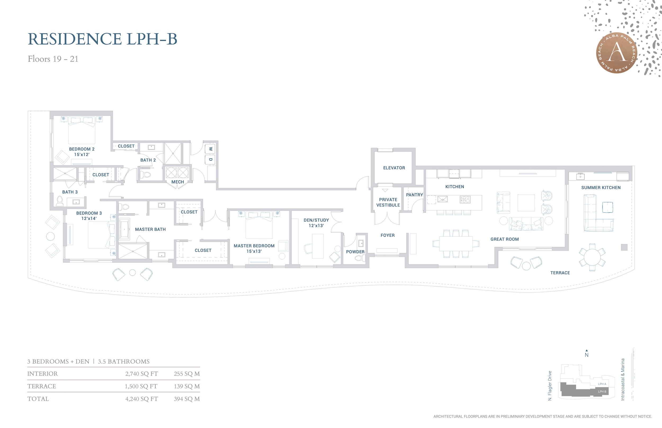 Floor Plan for Alba Floorplans, Residence LPH-B