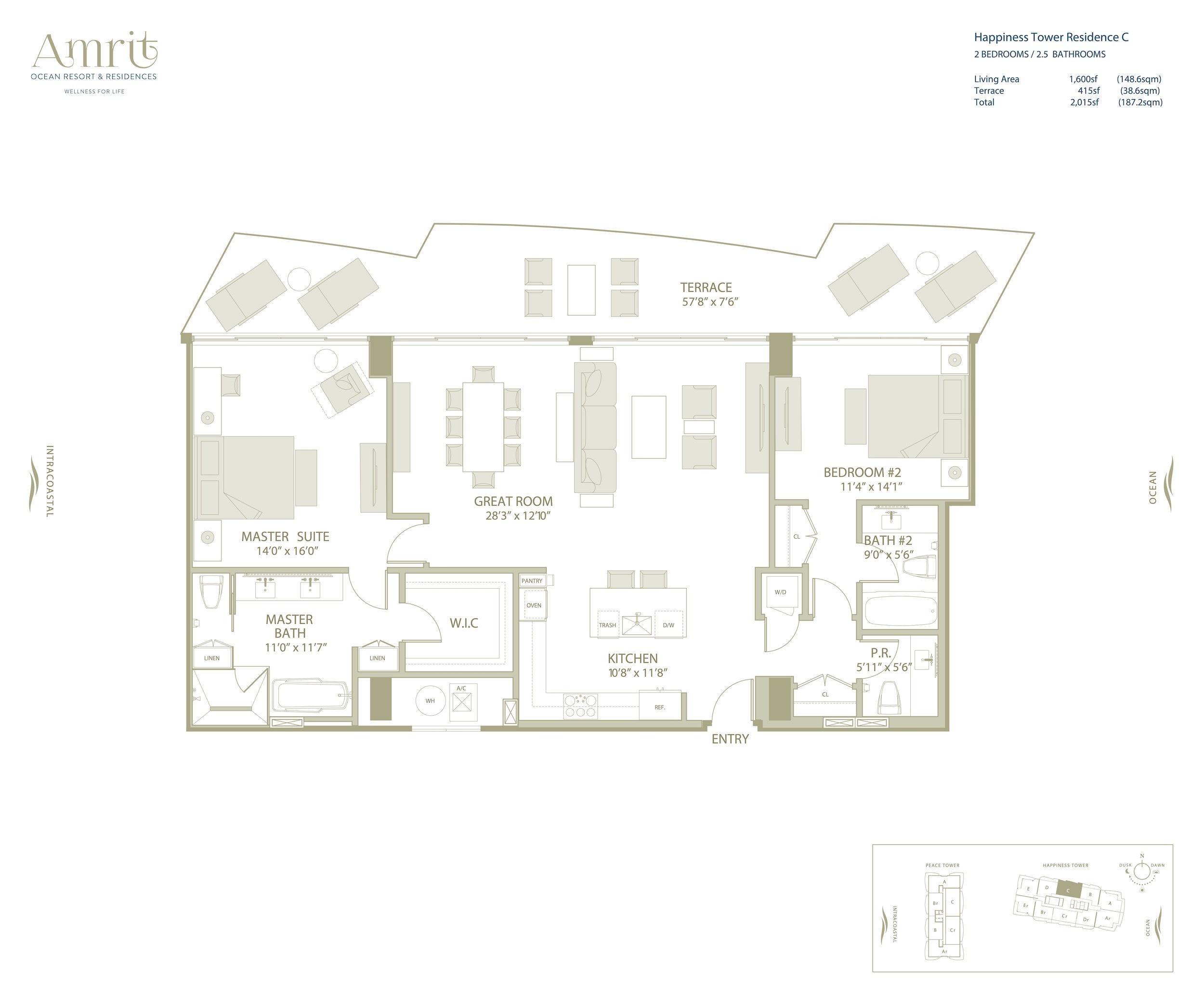 Floor Plan for Amrit Floorplans, Happiness Tower Residence C
