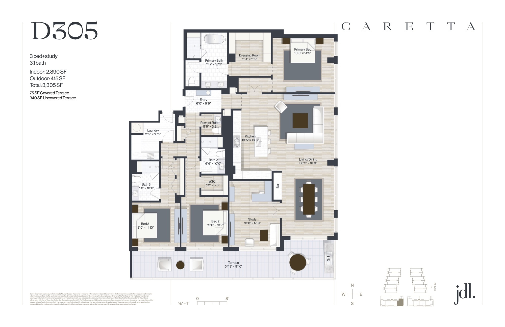 Floor Plan for Caretta Juno Beach Floorplans , D305