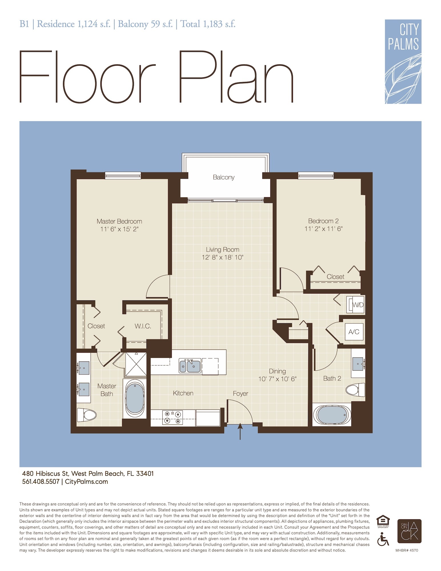 Floor Plan for City Palms Floorplans, B1