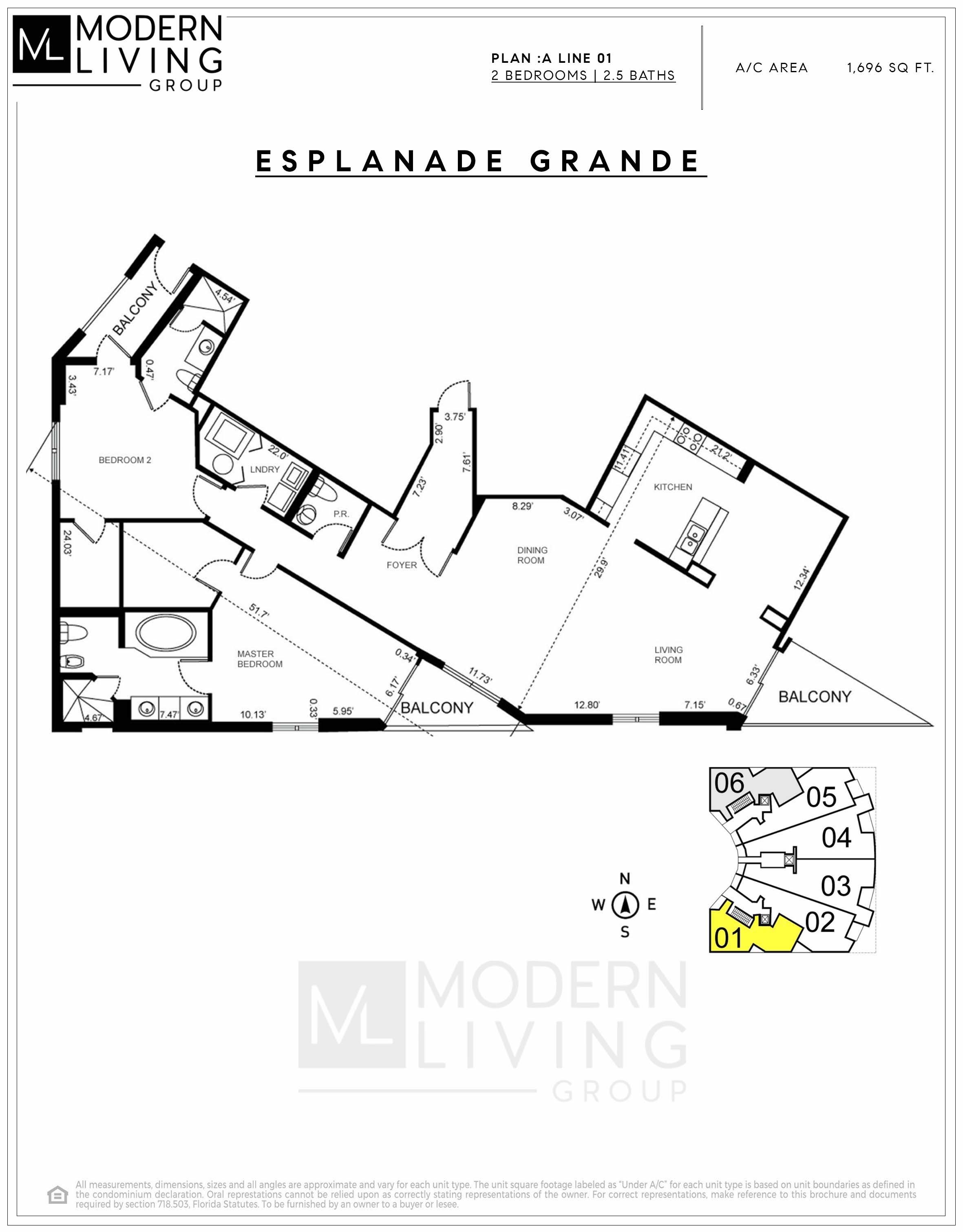 Floor Plan for Esplanade Grande Floorplans, Type A Line 01