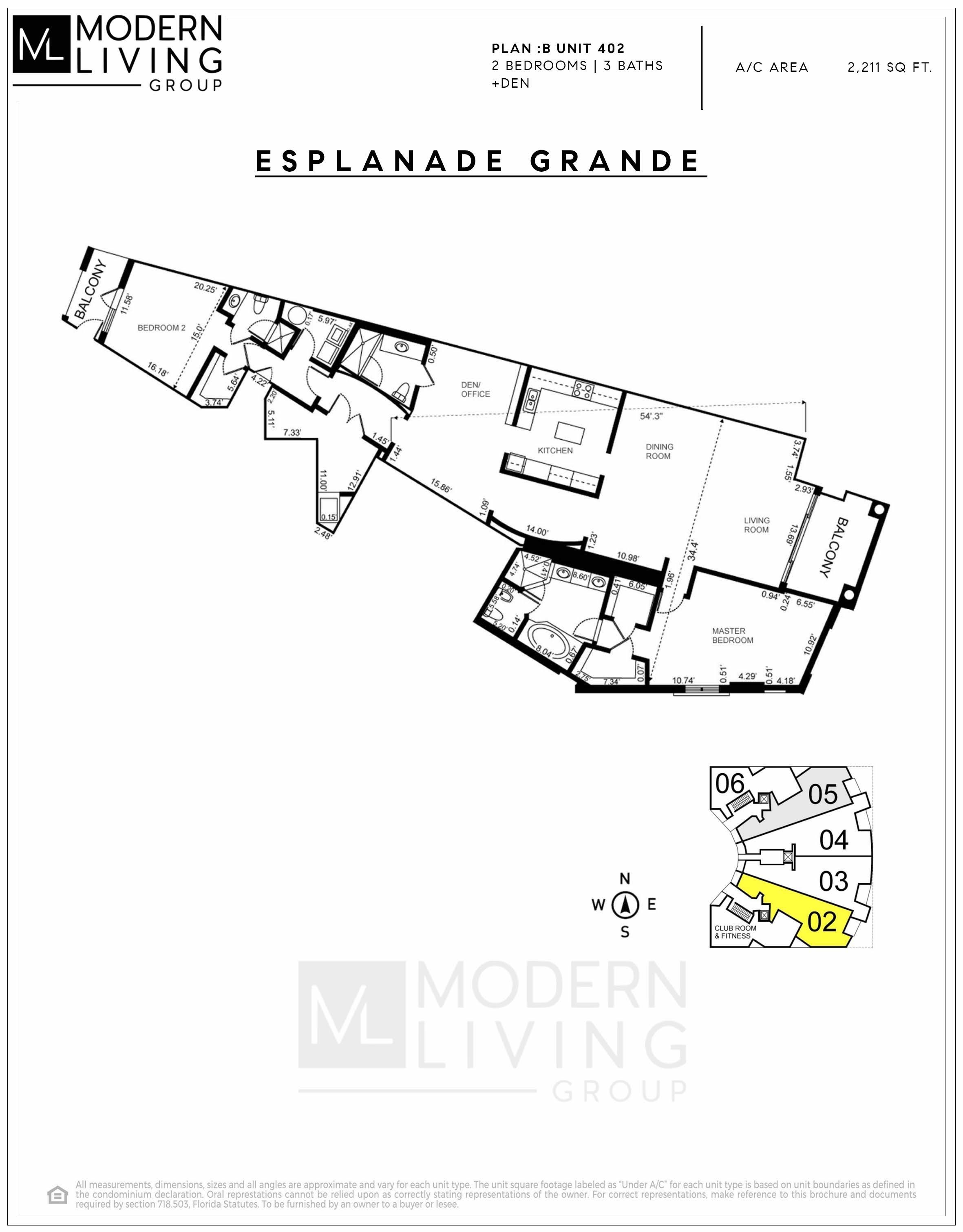 Floor Plan for Esplanade Grande Floorplans, Type B Unit 402