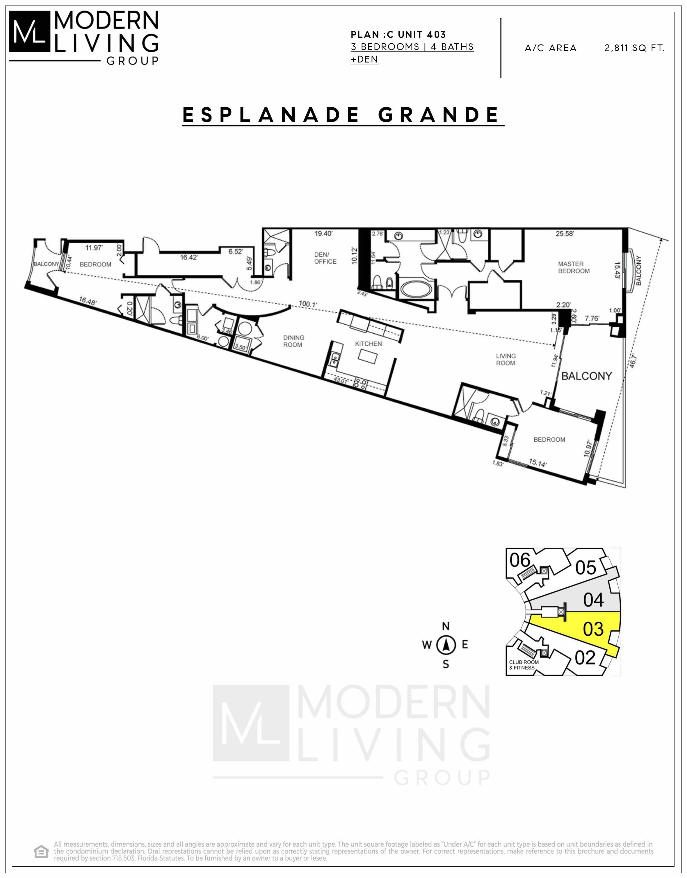 Floor Plan for Esplanade Grande Floorplans, Type C Unit 403