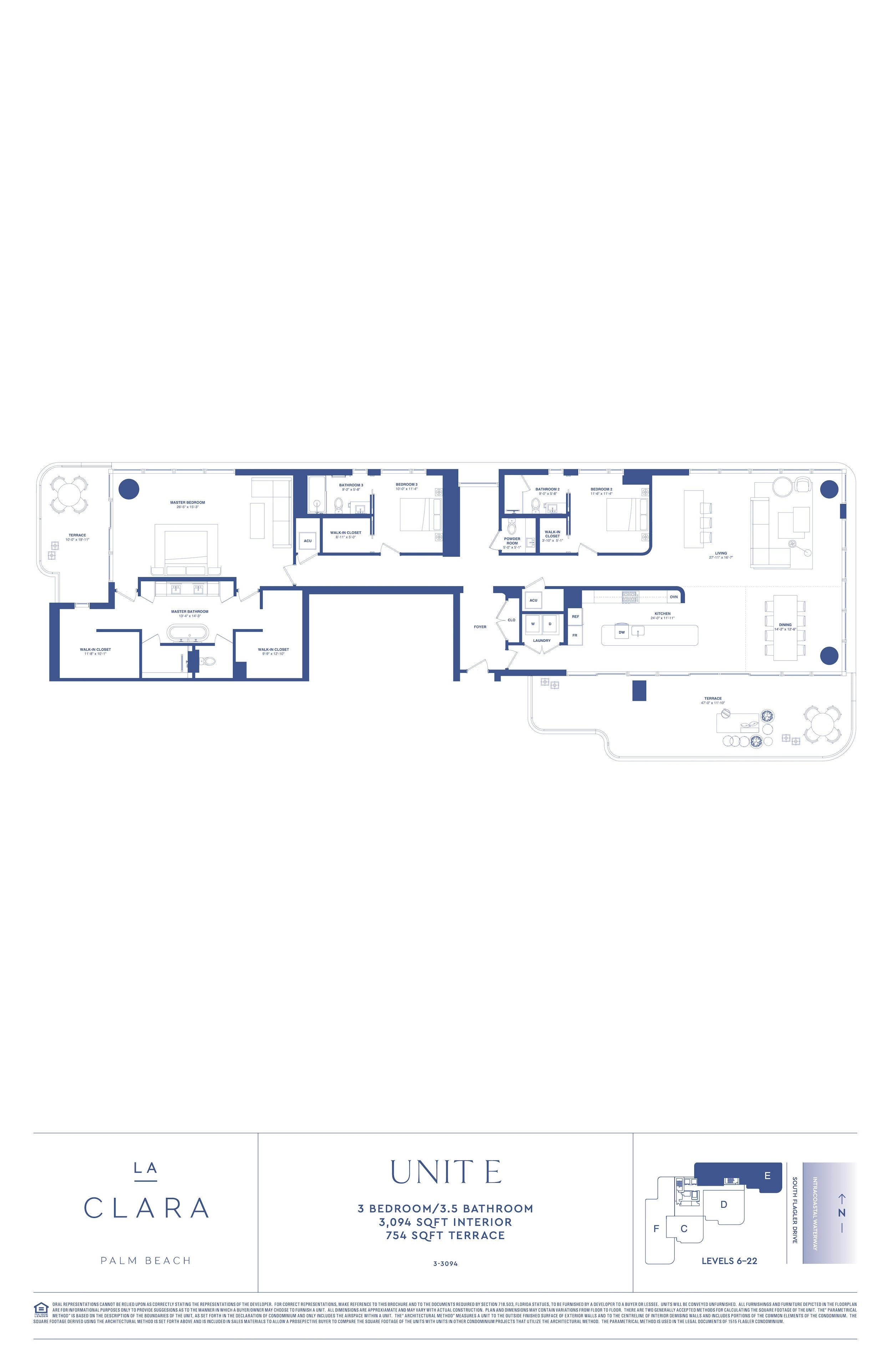 Floor Plan for La Clara Floorplans, Unit E
