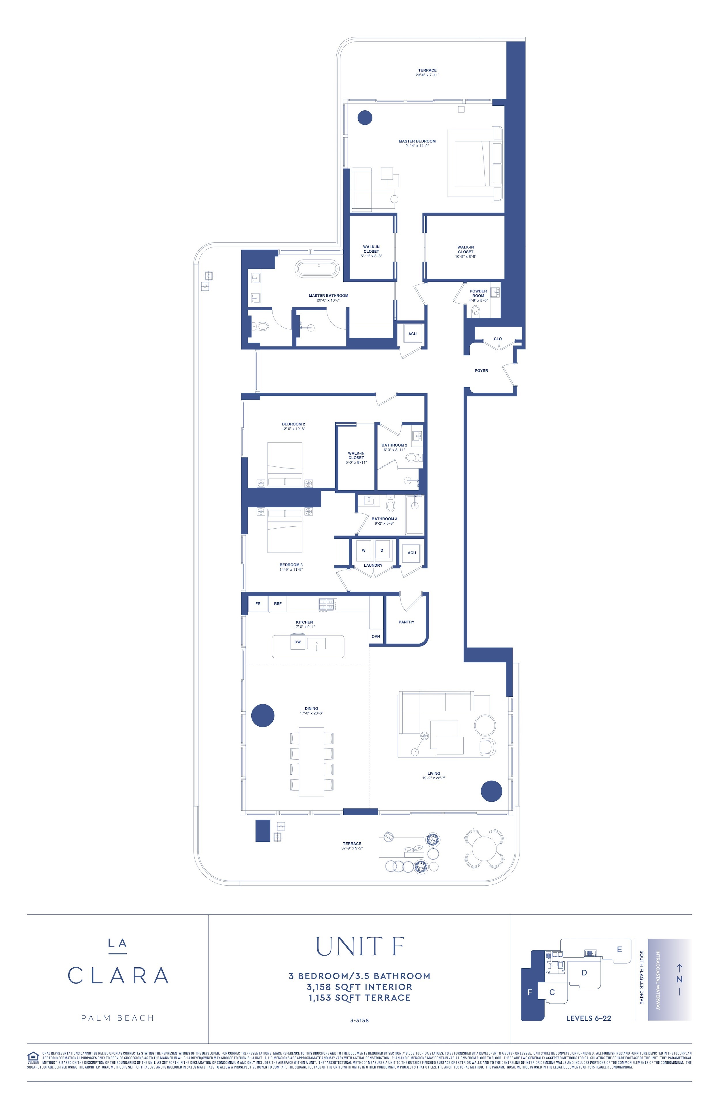 Floor Plan for La Clara Floorplans, Unit F