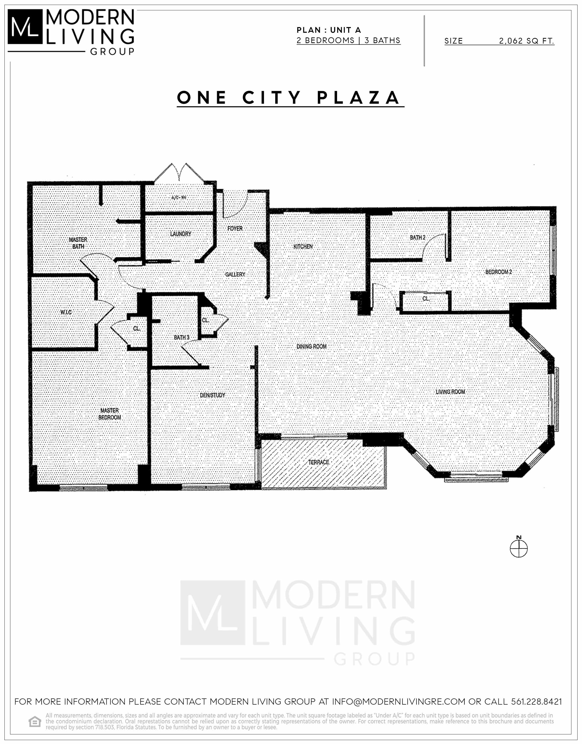 Floor Plan for One City Plaza Floorplans, Unit A