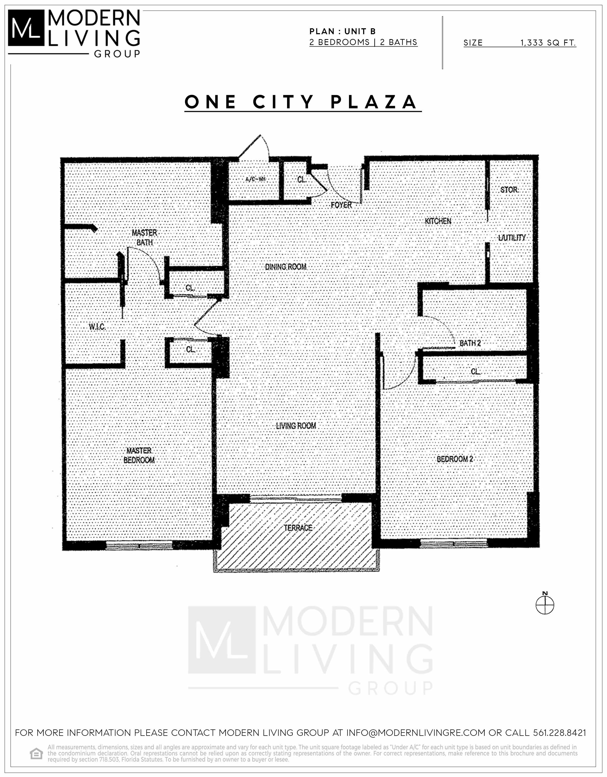 Floor Plan for One City Plaza Floorplans, Unit B