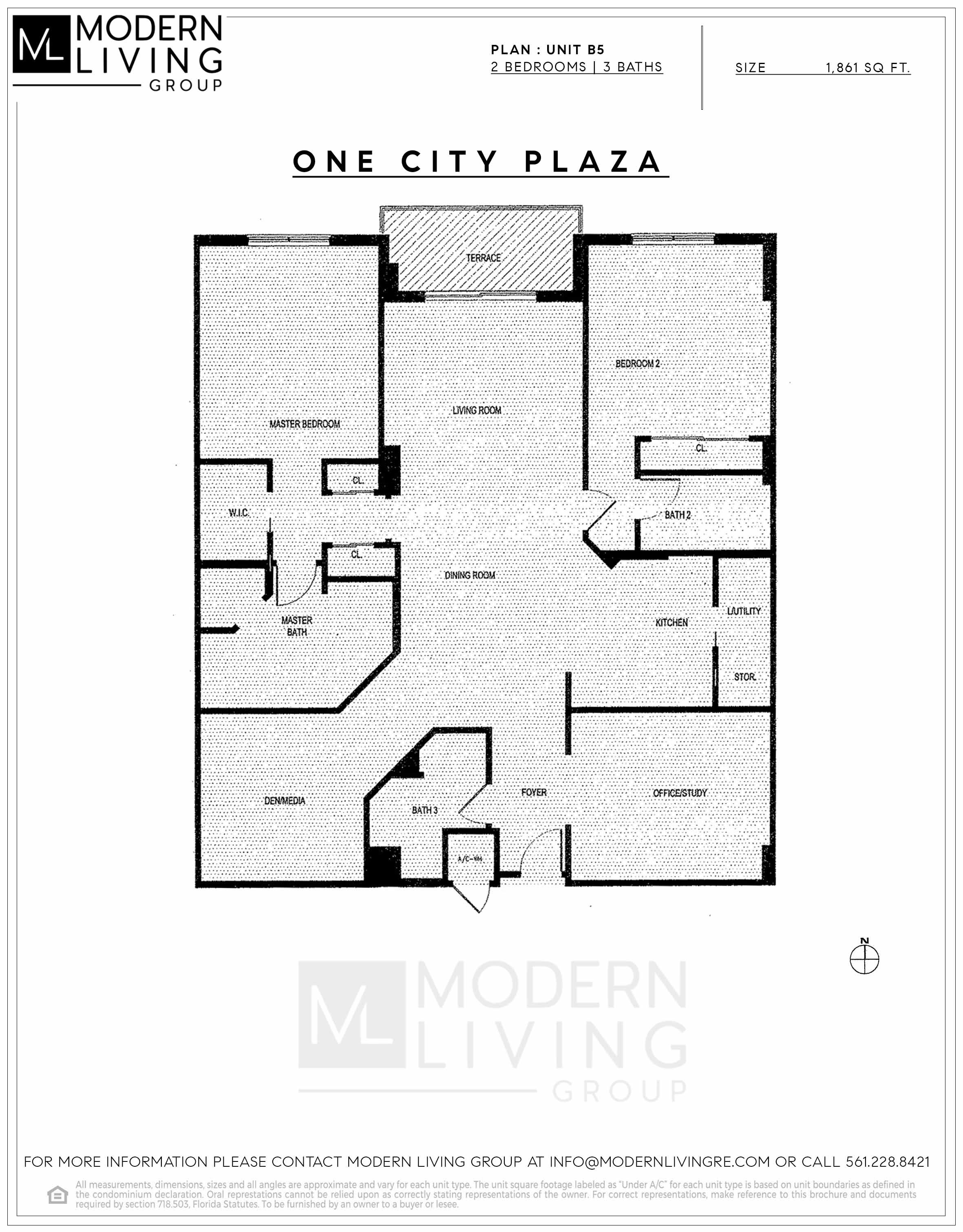 Floor Plan for One City Plaza Floorplans, Unit B5