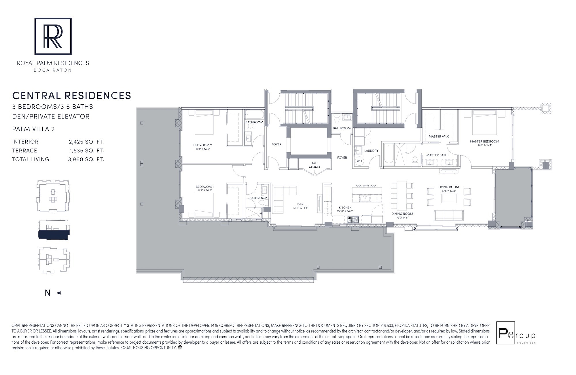 Floor Plan for Royal Palm Residences Floorplans, Central Residences Palm Villa