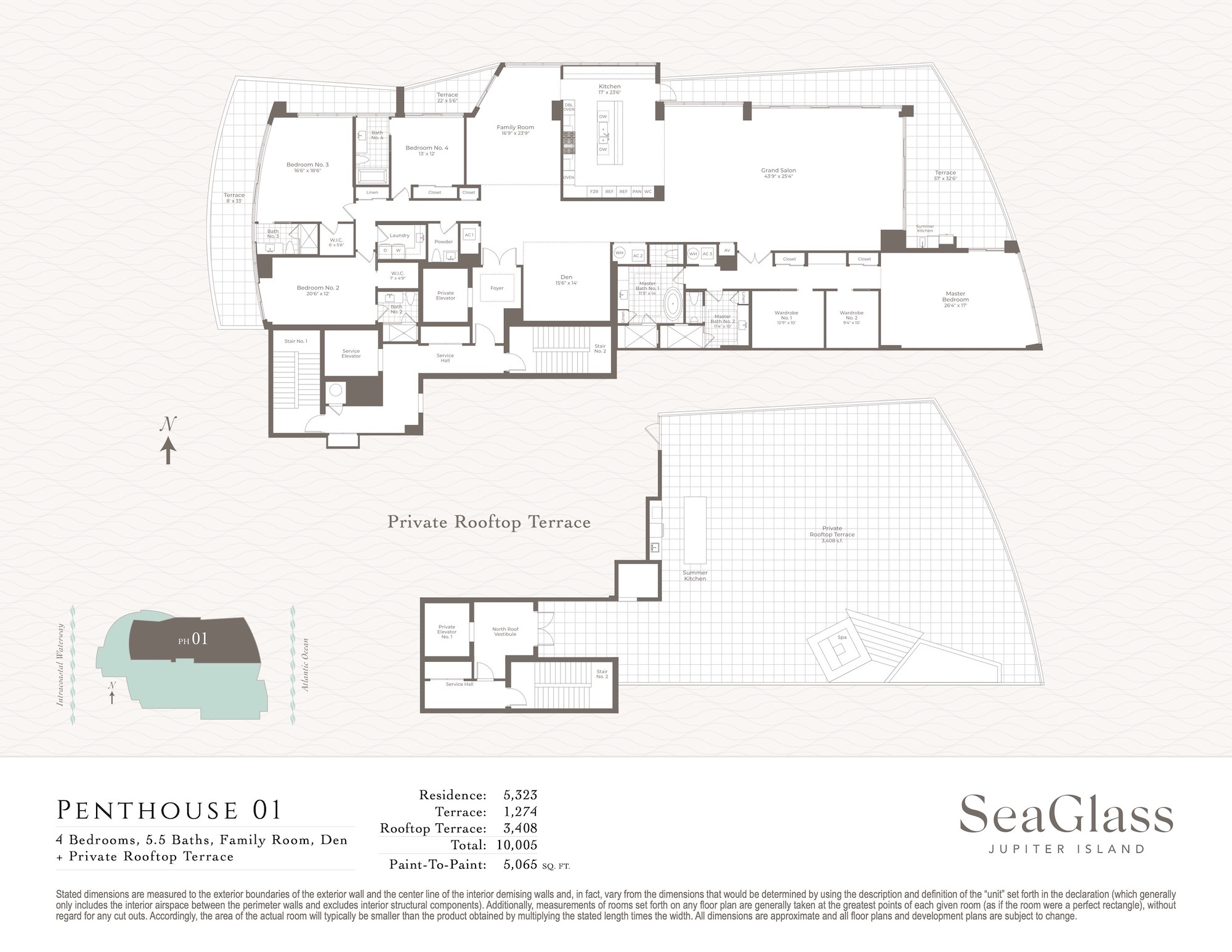Floor Plan for Seaglass Floorplans, Penthouse 01