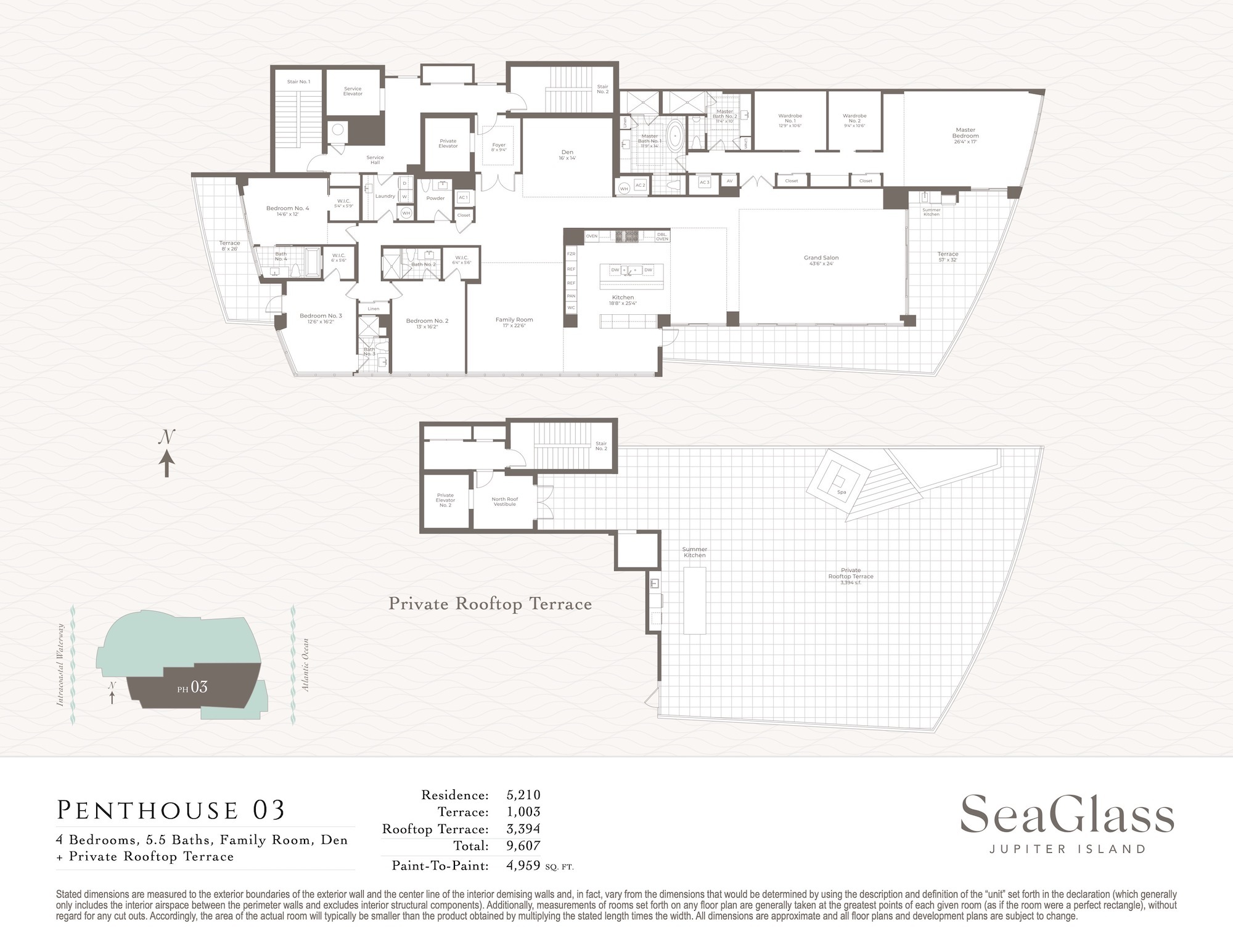 Floor Plan for Seaglass Floorplans, Penthouse 03