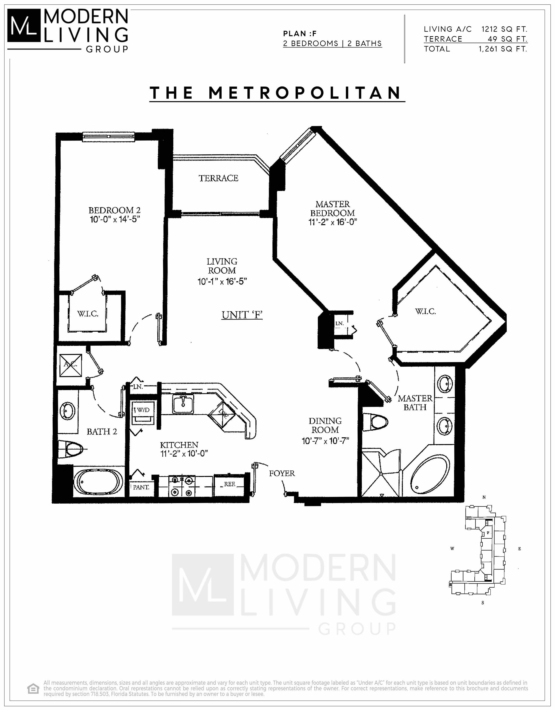 Floor Plan for The Metropolitan Floorplans, Residence F
