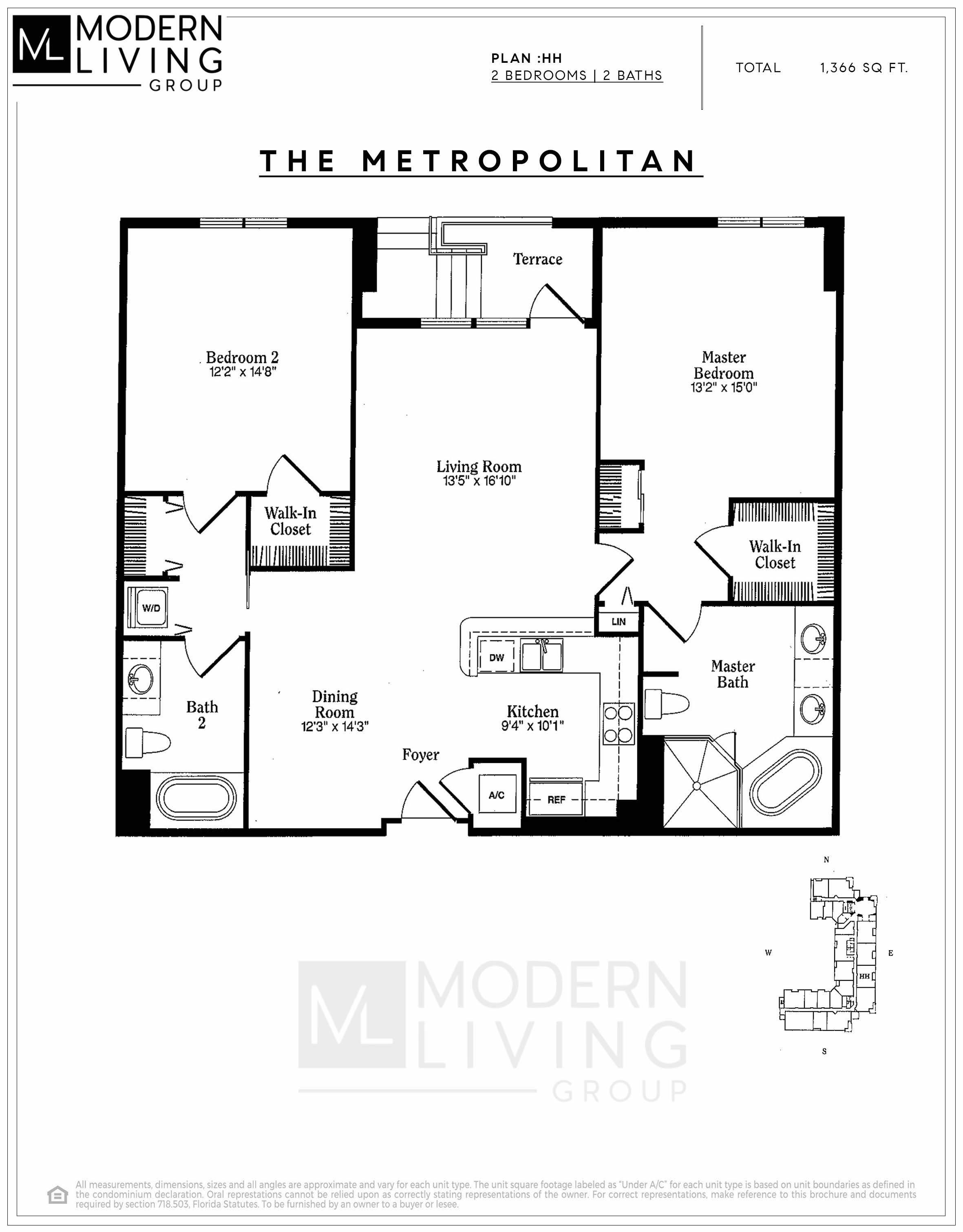 Floor Plan for The Metropolitan Floorplans, Residence HH