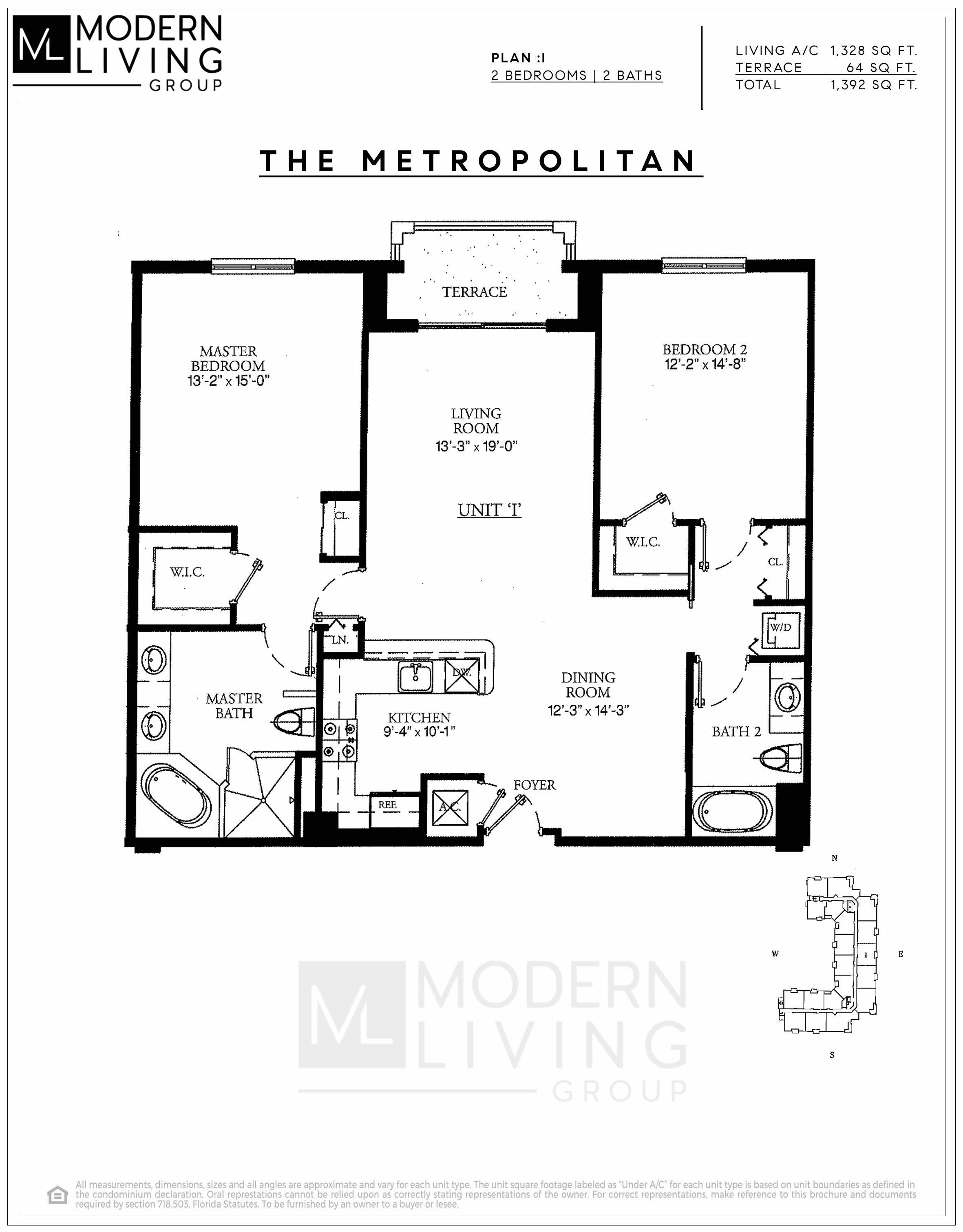 Floor Plan for The Metropolitan Floorplans, Residence I