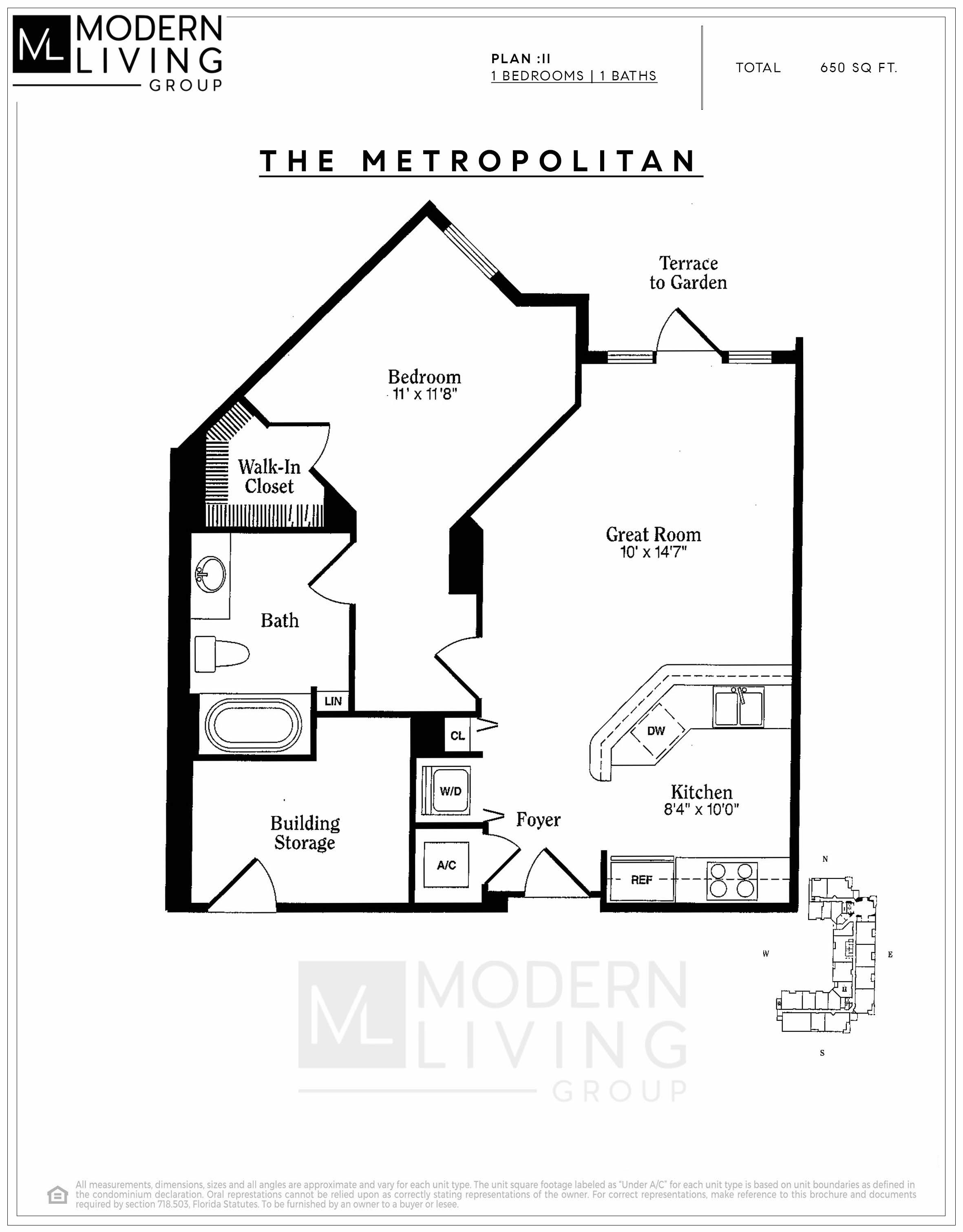 Floor Plan for The Metropolitan Floorplans, Residence II