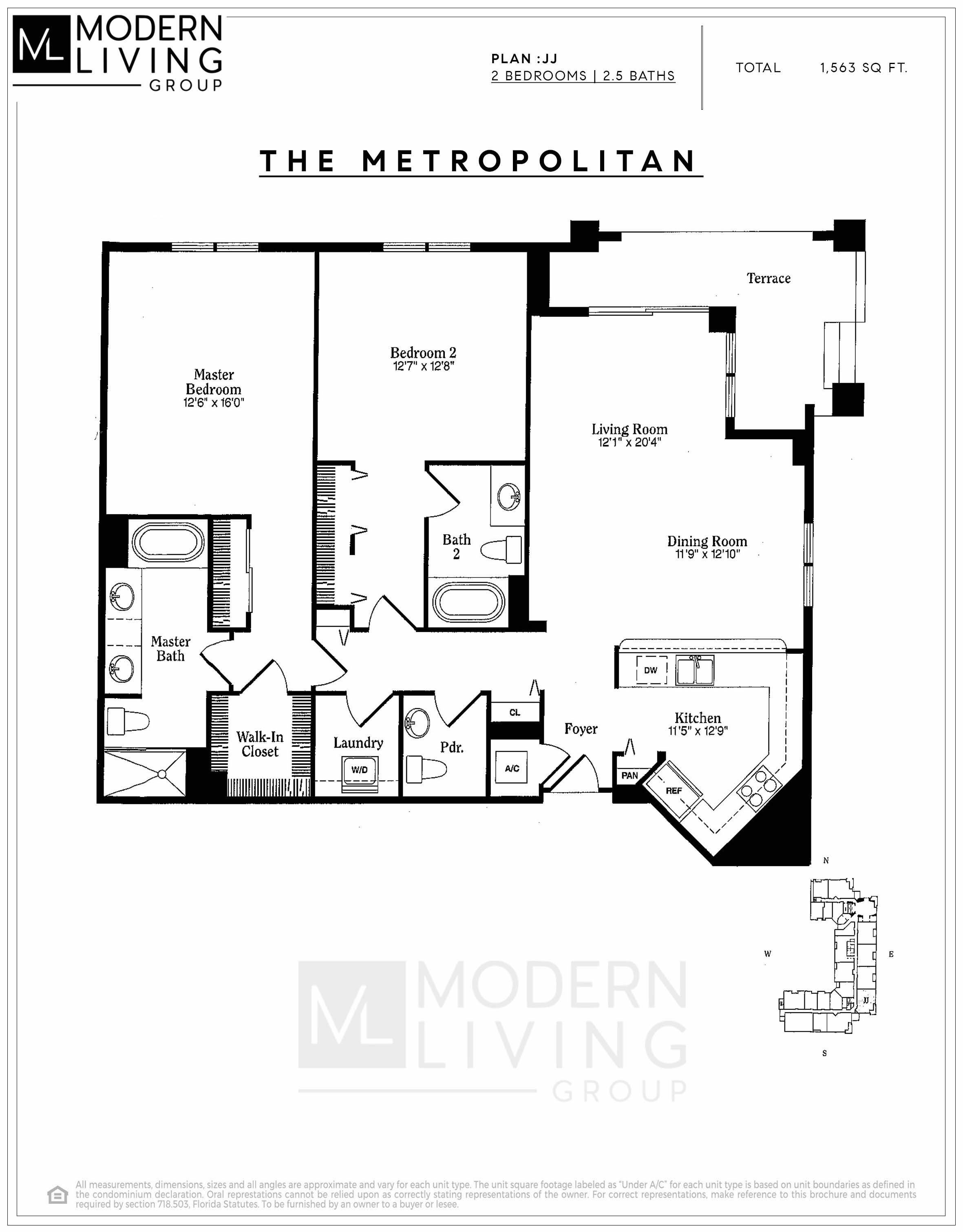 Floor Plan for The Metropolitan Floorplans, Residence JJ