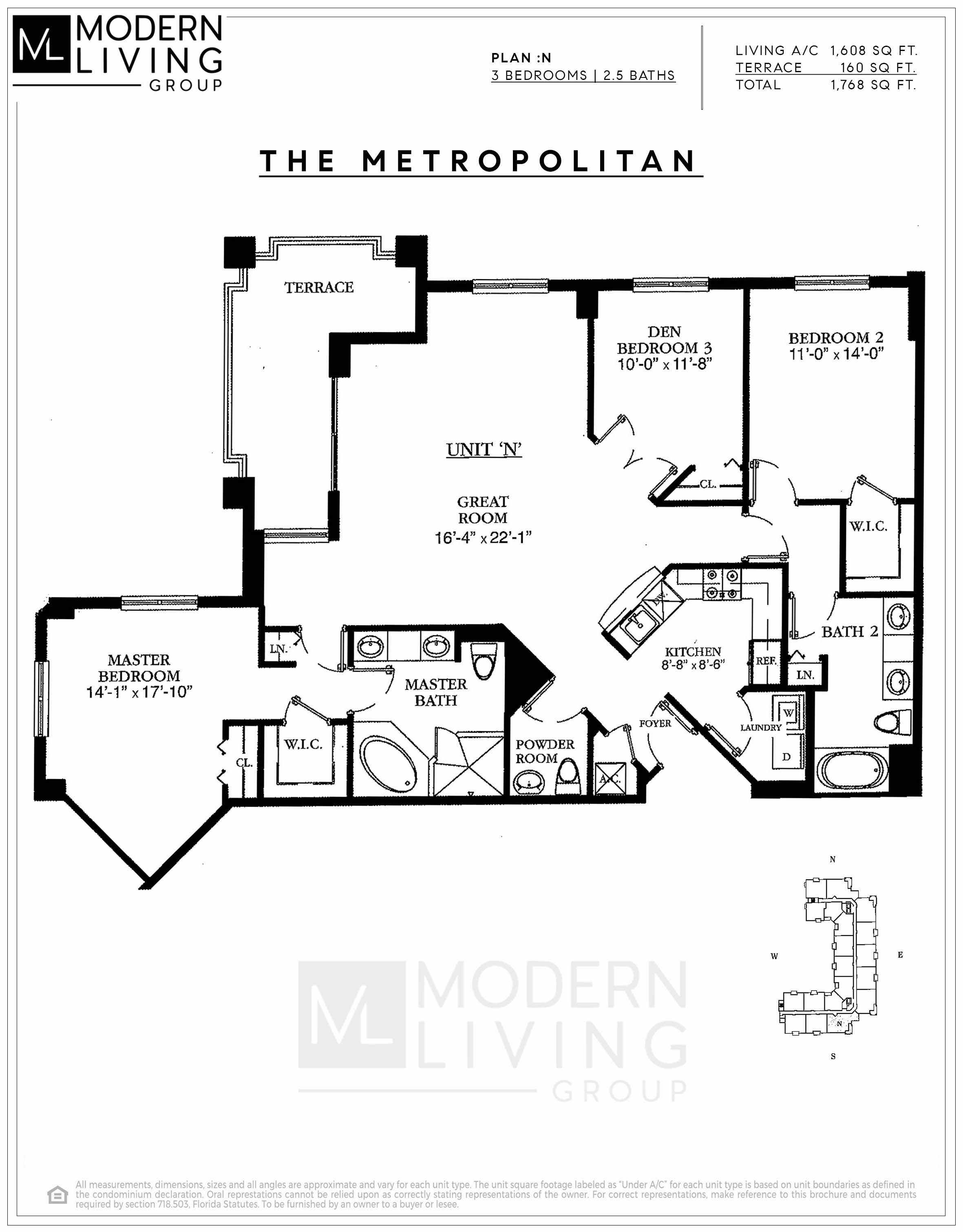 Floor Plan for The Metropolitan Floorplans, Residence N