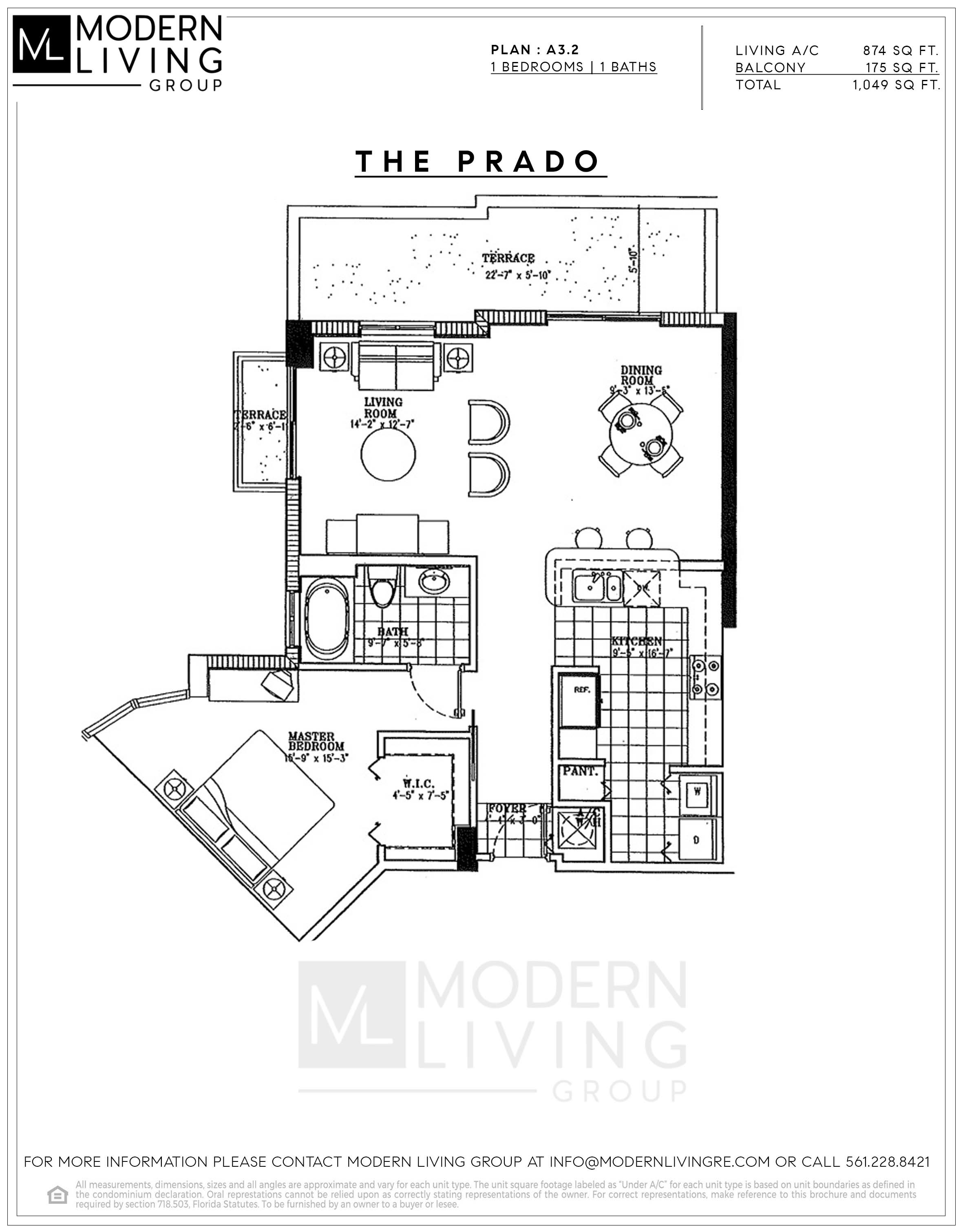 Floor Plan for The Prado Floorplans, Unit A3.2