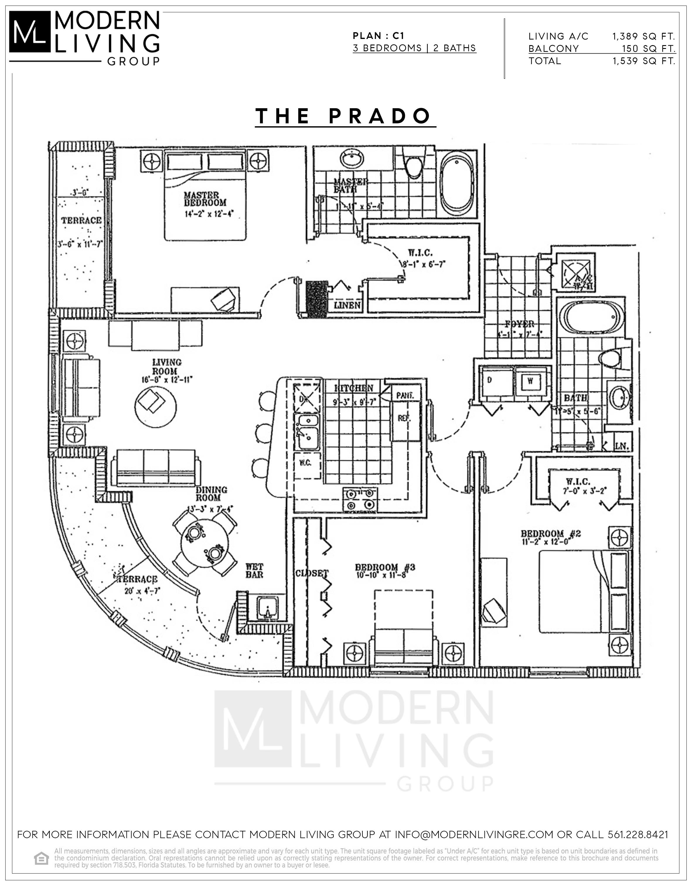 Floor Plan for The Prado Floorplans, Unit C1