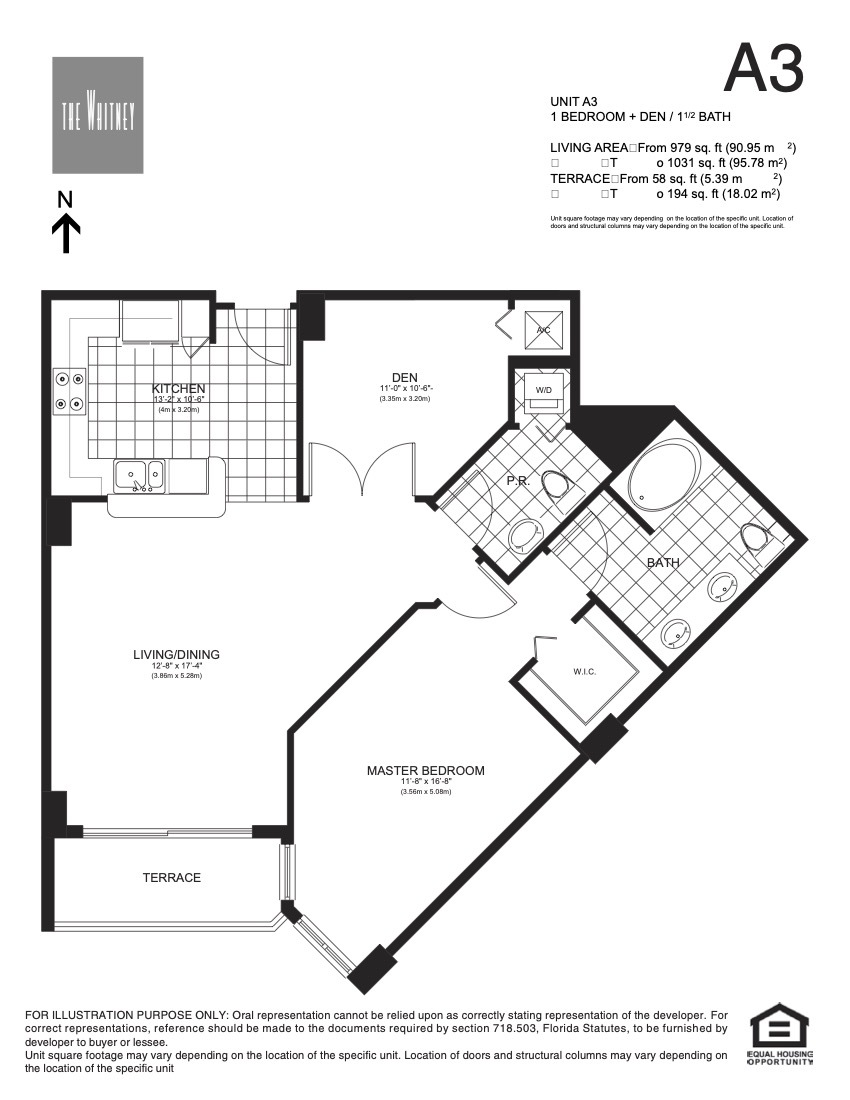 Floor Plan for The Whitney Floorplans, Unit A3
