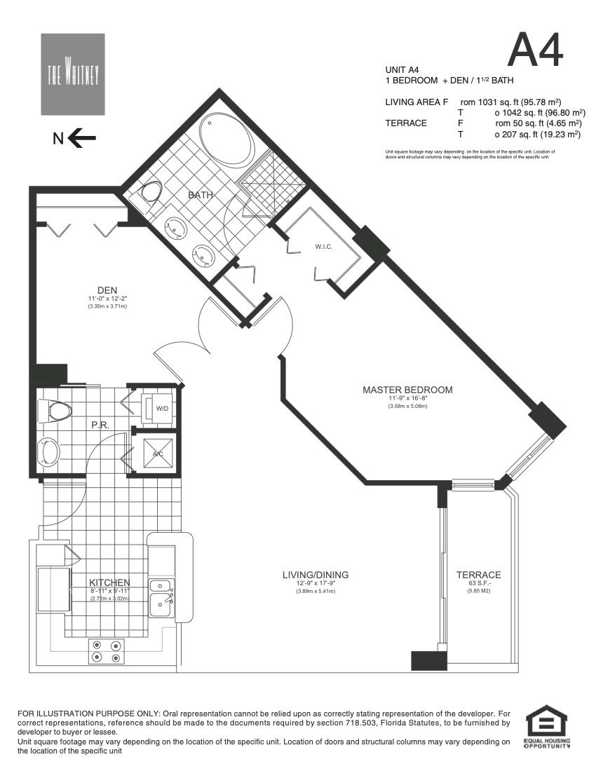 Floor Plan for The Whitney Floorplans, Unit A4