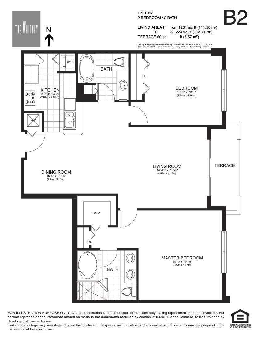 Floor Plan for The Whitney Floorplans, Unit B2