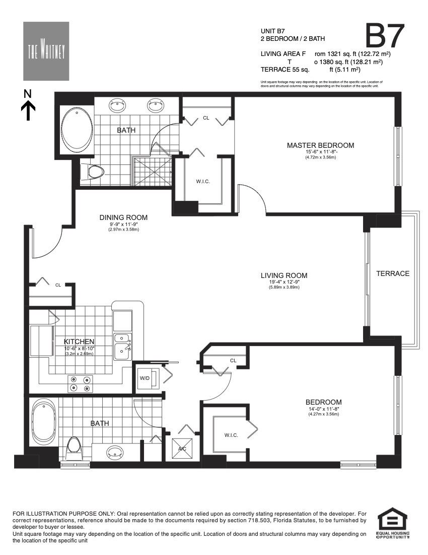 Floor Plan for The Whitney Floorplans, Unit B7