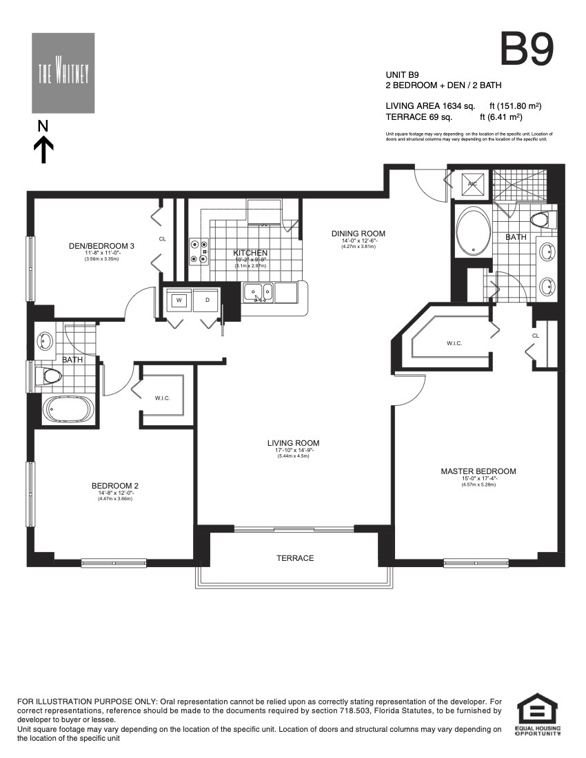 Floor Plan for The Whitney Floorplans, Unit B9