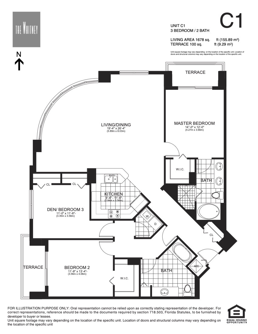 Floor Plan for The Whitney Floorplans, Unit C1