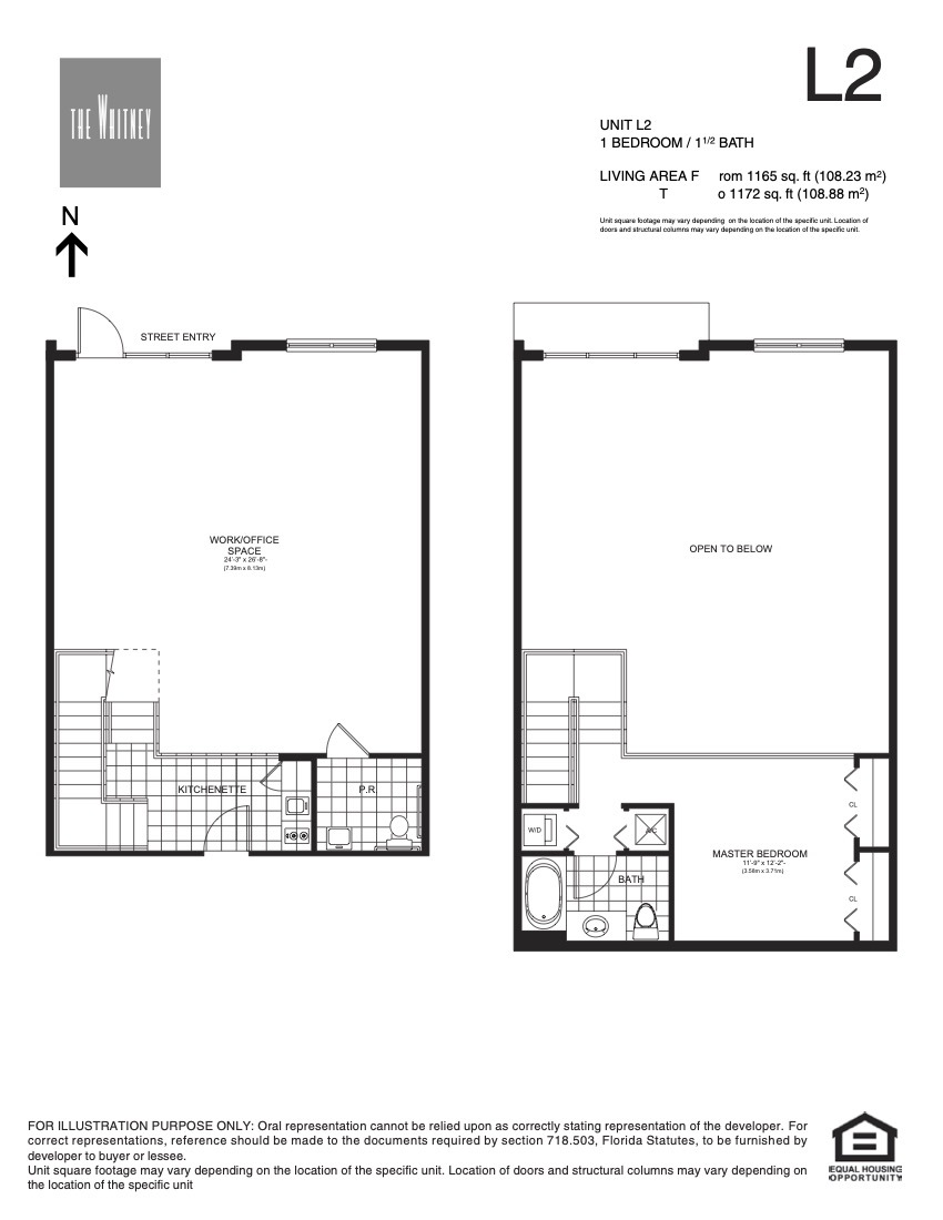 Floor Plan for The Whitney Floorplans, Loft 2