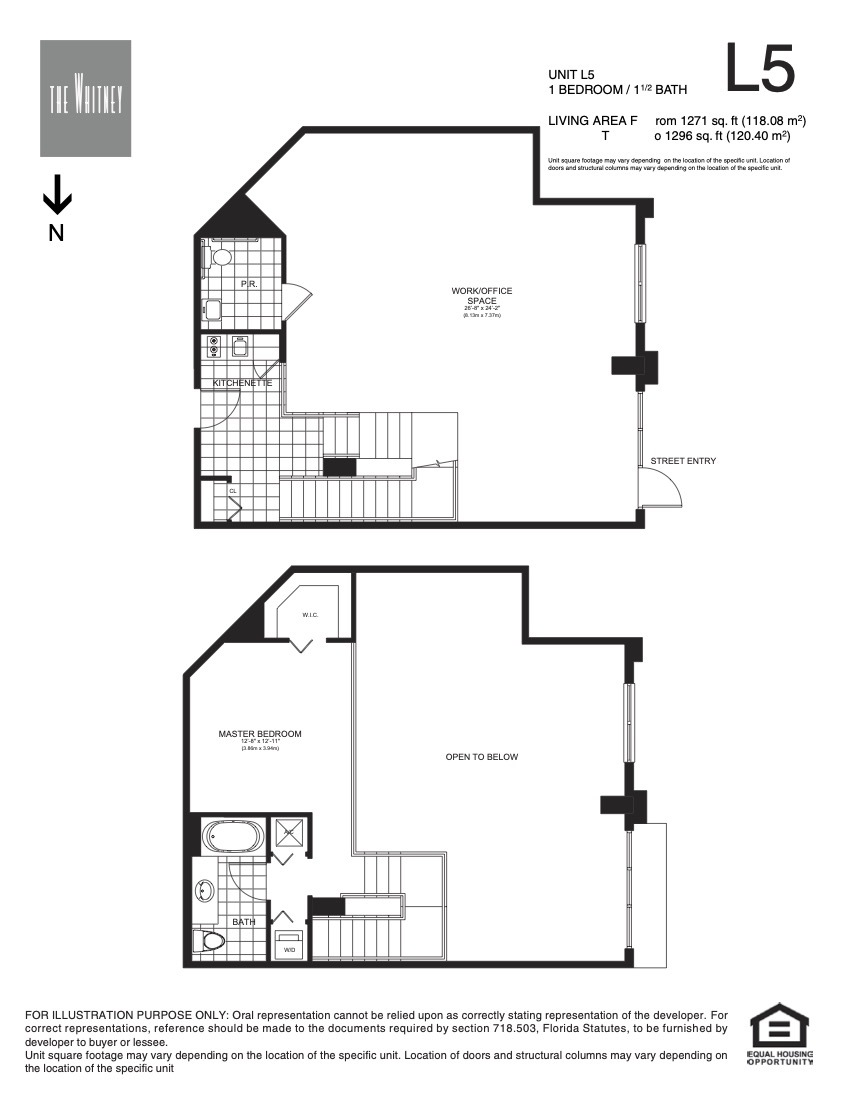 Floor Plan for The Whitney Floorplans, Loft 5