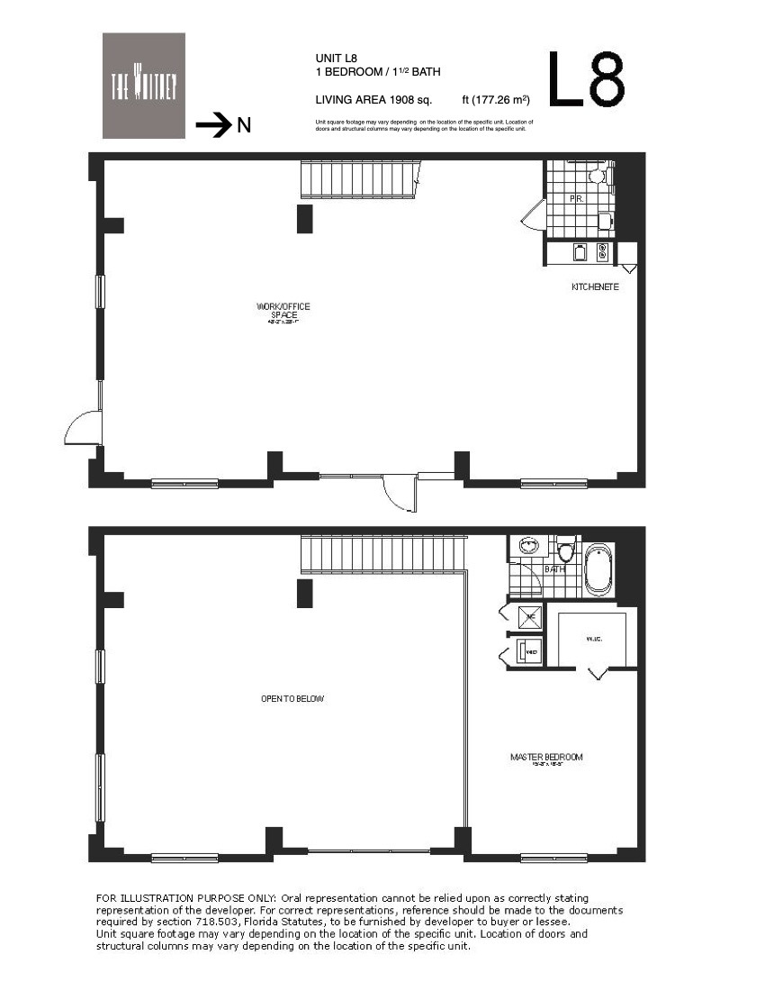 Floor Plan for The Whitney Floorplans, Unit PH2
