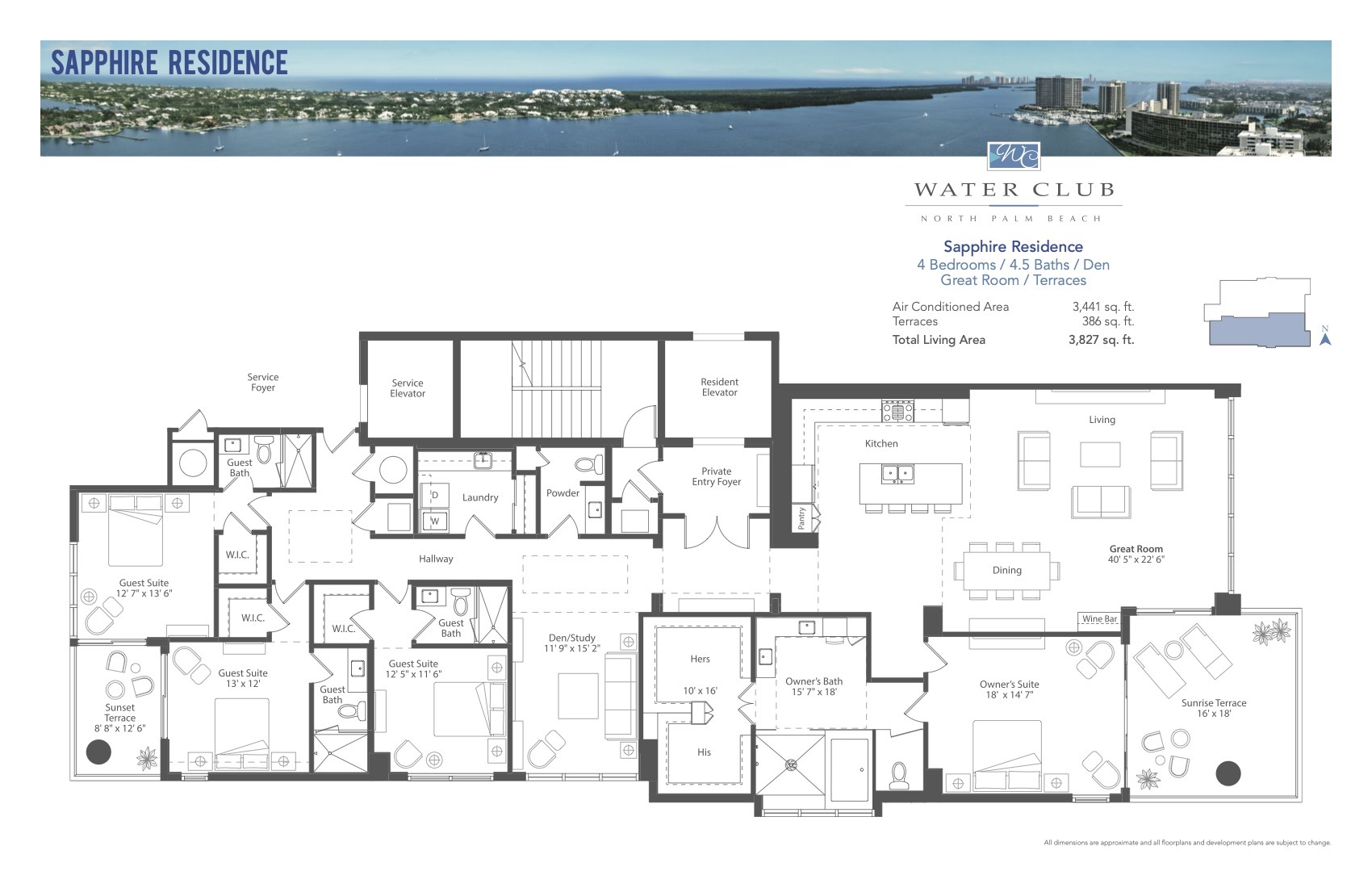 Floor Plan for Water Club Floorplans, Sapphire